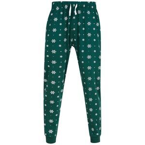 SF Unisex Adult Snowflake Lounge Pants / Bottle/White